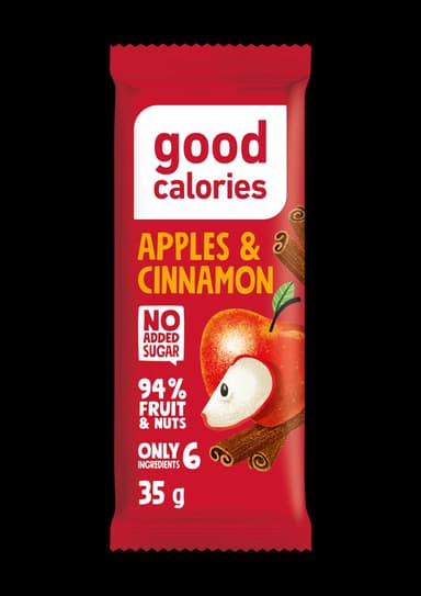 Date bar GOOD CALORIES, with dried apples, cashews and cinnamon, 35 g