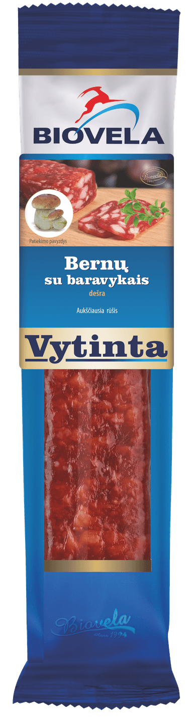 Vytinta dešra BERNŲ, su baravykais, aukščiausia rūšis, 200 g
