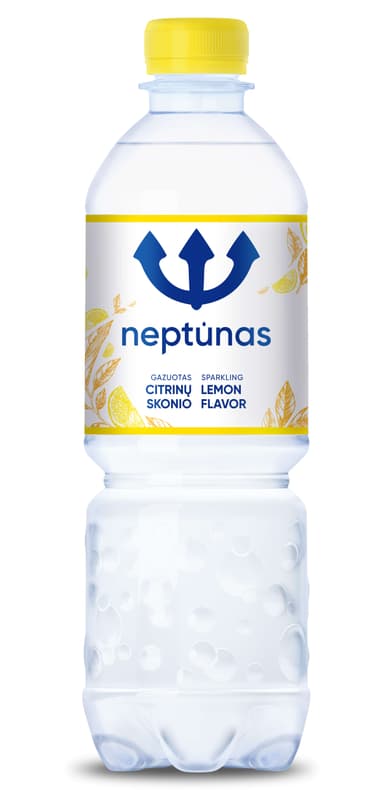 Mineral water NEPTUNAS, carbonated, lemon taste, 0,5 l