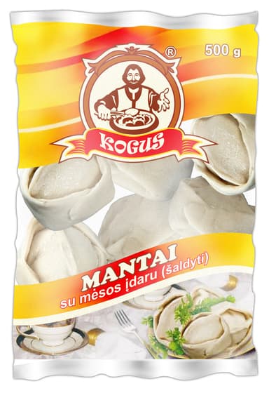 Šaldyti mantai KOGUS, su mėsos įdaru, 500 g