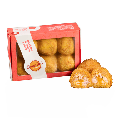 Frozen arancini with ham and cheese