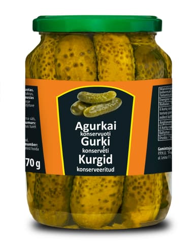 Pickled cucumbers, 670 g / 370 g