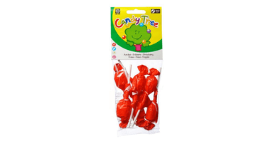 Organic strawberry-flavored lollipops