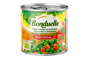 Žirneliai su morkų kubeliais BONDUELLE, 400 g