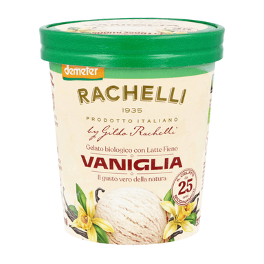 Vanilla creamy edible ice cream VANIGLIA, organic