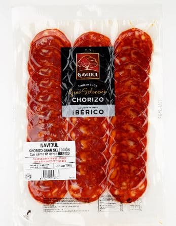Vytinta dešra NAVIDUL Chorizo Iberico, I r., pjaustyta, 100 g