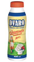 DVARO sterilized whipping cream, 35%, 450 ml