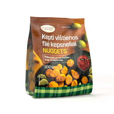 Fried chicken fillet nuggets KLAIPEDA FOOD, 300 g