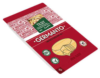 Fermented cheese GERMANTO TILSIT in slices, 45% fat content, 150 g