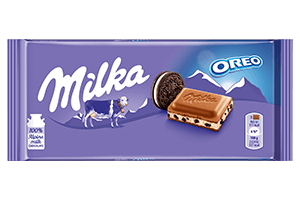 MILKA milk chocolate with OREO cookie pieces, 100 g