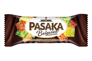 Curd snack with Belgian chocolate glaze and candies PASAKA 24% 45g