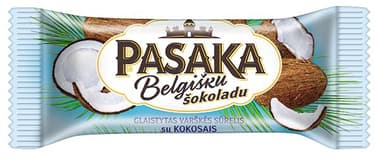 Glaistytas varškės sūrelis PASAKA, su belgišku šokoladu ir kokosais, 21%, 45 g