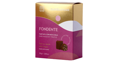 Dark chocolate truffles with hazelnuts