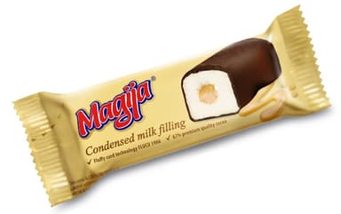 Glaistytas varškės sūrelis MAGIJA su kondensuoto pieno įdaru, 20,9%, 45 g