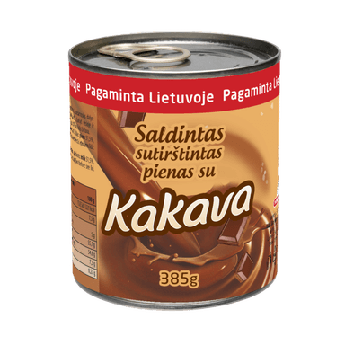Sweetened evaporated milk with cacao, easy-open lid, 7.5 %,385 g
