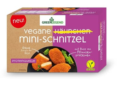 Frozen vegan chicken mini schnitzel GREEN LEGEND, 300g