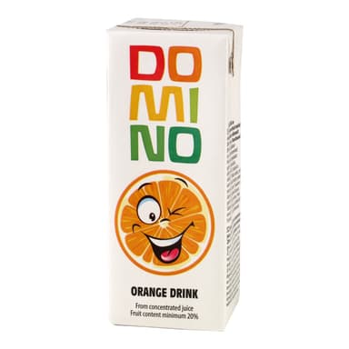 Orange drink DOMINO, with straw,  0,2 ml