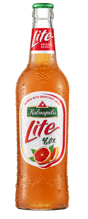 Alus KALNAPILIS Lite, su greipfrutų sultimis, 4%, 0,5 l, butelis