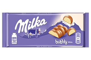 MILKA BUBBLY milk chocolate (white), 95 g