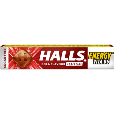 Sugar-free cola-flav. candies HALLS, w vitamin B6&caffeine 0,1%,32 g