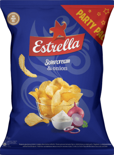Traškučiai ESTRELLA, grietinės ir svogūnų skonio, 180 g