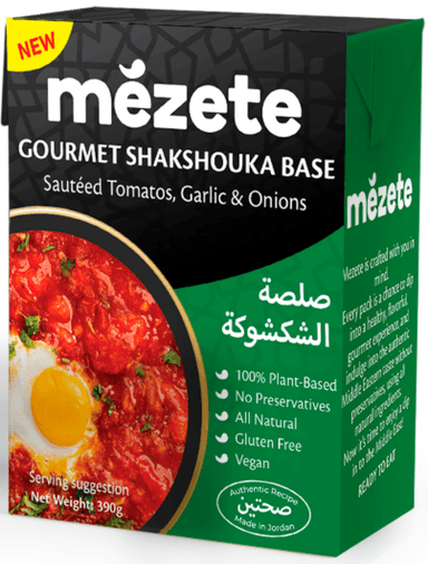 Šakšuka pomidorų padaže MEZETE, su svogūnais ir česnakais, 390g