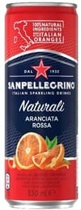 Soft carbonated drink SAN PELLEGRINO Aranciata Rossa, 0.33l, can, D