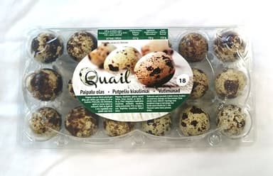 Quail eggs, 18 pieces. (M)