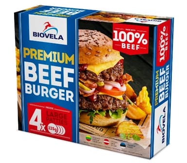 Frozen  beef for burger BIOVELA, 4x125 g