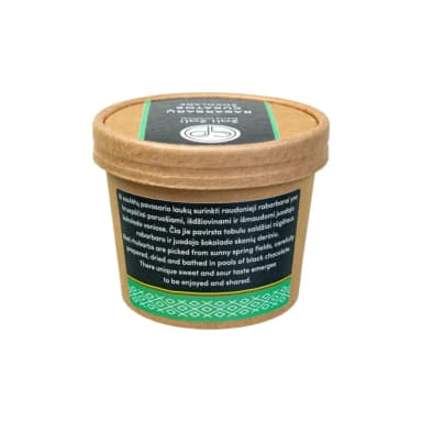 Candied rhubarb in dark chocolate