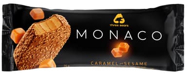 Ice cream MONACO "Caramel-sesame" glazed stick 75g,140 ml