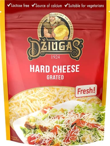 Sūris DŽIUGAS, tarkuotas, 40%, be laktozės, 100 g
