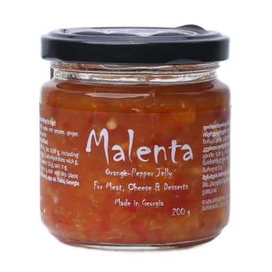 Orange pepper jelly with oranges and hot peppers