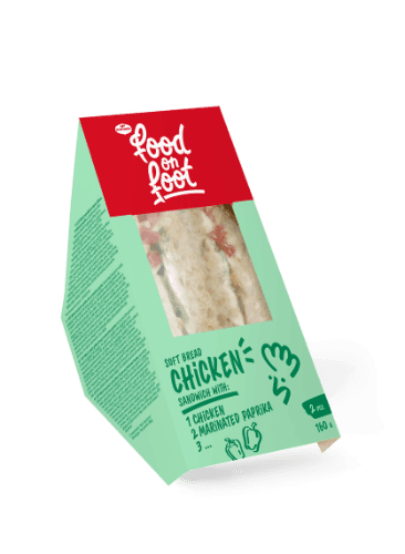 Triangle sandwich, with grilled chicken and marinated peppers, 160 g