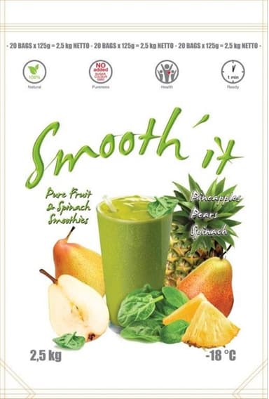 Frozen IQF fruit coctail SMOOTH'IT, green, 2,5 kg