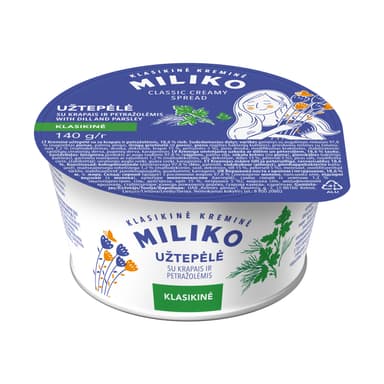 Curd spread MILIKO, with dill and parsley 18.6% fat, 140 g