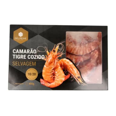 Wild tiger shrimp cooked, unpeeled, frozen