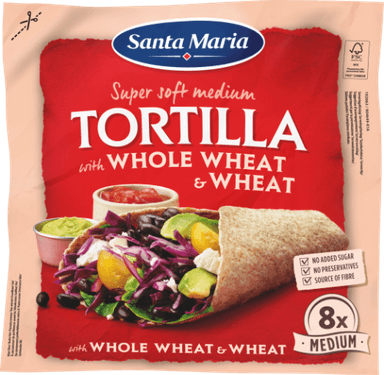 Tortilla SANTA MARIA, with Whole Wheat Medium (8-pack) 320g