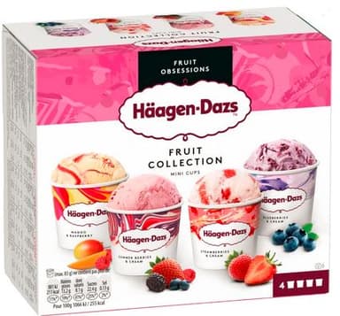 Ice Cream Set HAAGEN DAZS  Fruit Collection, 4x95ml