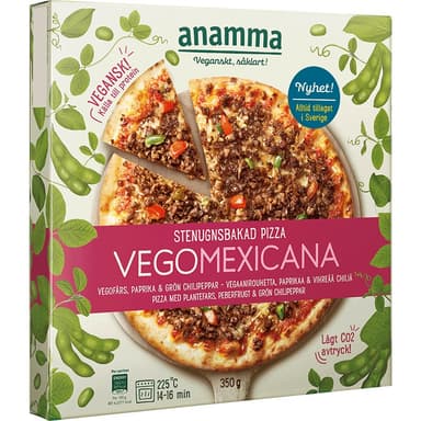 Frozen plant-based pizza ANAMMA, mexicana, 350g