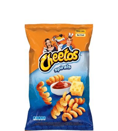 Kukurūzų užkandis, CHEETOS Spirals kečupo ir sūrio skonio, 145 g.