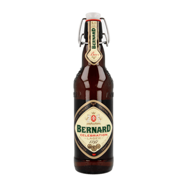 BERNARD LAGER beer, unpasteurized, unfiltered, 5 %