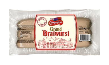 Boiled pork sausages CAMPOFRIO Grand Bratwurst, 400 g, 3 pcs
