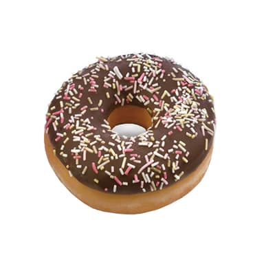 Donut DOTS, with chocolate glaze and sprinkles, american, 58 g