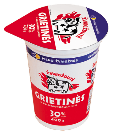 Grietinės ir augalinių riebalų mišinys ŽVAIGŽDUTĖ, 400 g