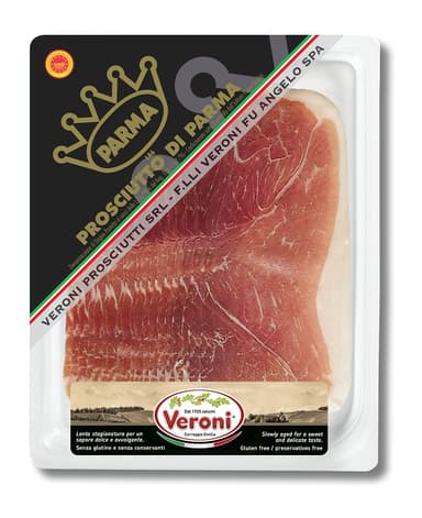 Cured ham PARMA PDO, in slices calibrated, 80 g