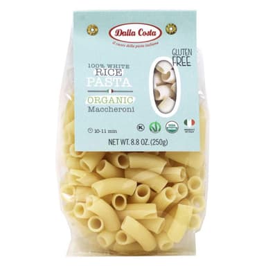 Organic white rice pasta DALLA COSTA Maccheroni, 250 g LT-EKO-001