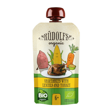 Vegetables with lentils and turkey, suitable from 6 months, organic