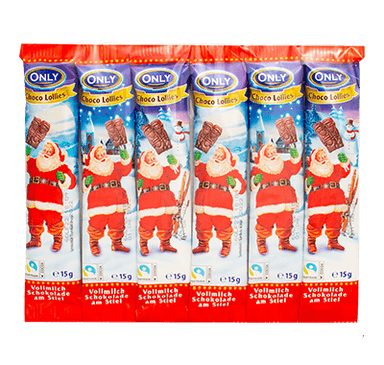 Milk chocolate on a stick CHOCO LOLLIES, 6x15g