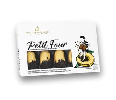 Sausainiai BISCOTTI TSOUNGARI Petit su šokoladu ir abrikosų įdaru, 330 g